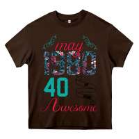 Chocolate Brown Made In May 1980 40 Years Of Being Awesome Heavy Core Tee - Bettercallsaul