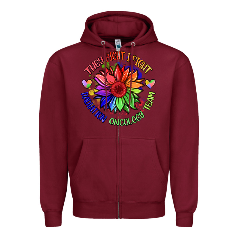 Oncology Team Sunflower Malia Zipper Hoodie by BarkalooDesign | Teevron