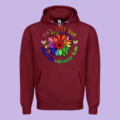 Oncology Team Sunflower Malia Zipper Hoodie Designed By Barkaloodesign