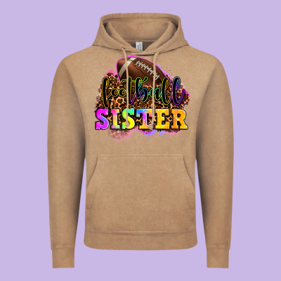 Football Sister Vintage Hoodie Designed By Oliviacreatesart