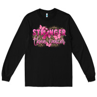 Black Stronger than Cancer Long Sleeve Tee - FaDigitalArtStudio