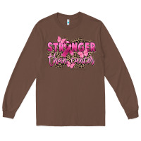 Chestnut Stronger than Cancer Long Sleeve Tee - FaDigitalArtStudio
