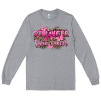 Heather Grey Stronger than Cancer Long Sleeve Tee - FaDigitalArtStudio