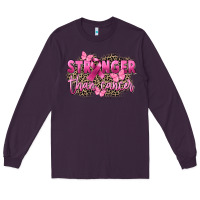Plum Stronger than Cancer Long Sleeve Tee - FaDigitalArtStudio
