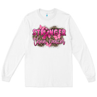 White Stronger than Cancer Long Sleeve Tee - FaDigitalArtStudio