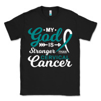 Black My God is Stronger Than Cervical Cancer Awareness Warrior Classic Tee - longCreatives