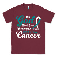Burgundy My God is Stronger Than Cervical Cancer Awareness Warrior Classic Tee - longCreatives