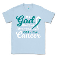 Dusty Blue My God is Stronger Than Cervical Cancer Awareness Warrior Classic Tee - longCreatives