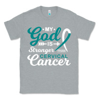 Heather Grey My God is Stronger Than Cervical Cancer Awareness Warrior Classic Tee - longCreatives