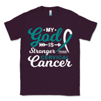 Plum My God is Stronger Than Cervical Cancer Awareness Warrior Classic Tee - longCreatives