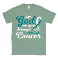 Sage My God is Stronger Than Cervical Cancer Awareness Warrior Classic Tee - longCreatives