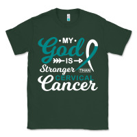 Sports Green My God is Stronger Than Cervical Cancer Awareness Warrior Classic Tee - longCreatives