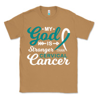 Toasted Coconut My God is Stronger Than Cervical Cancer Awareness Warrior Classic Tee - longCreatives