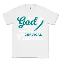 White My God is Stronger Than Cervical Cancer Awareness Warrior Classic Tee - longCreatives