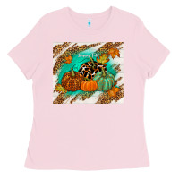 Bubblegum Pink happy fall Ladies Tee - TumblerDesignByShophia