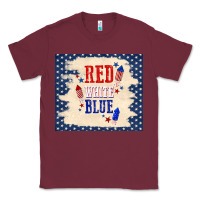 Burgundy red white blue Classic Tee - TumblerDesignByShophia