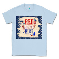 Dusty Blue red white blue Classic Tee - TumblerDesignByShophia