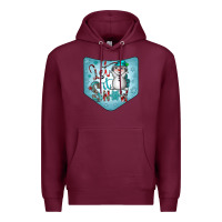 Burgundy Christmas Pocket Premium Hoodie - CowhideDigitalArt
