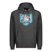 Charcoal Heather Christmas Pocket Premium Hoodie - CowhideDigitalArt