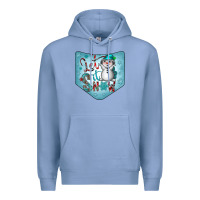 Colony Blue Christmas Pocket Premium Hoodie - CowhideDigitalArt