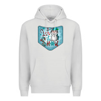 Dove Grey Christmas Pocket Premium Hoodie - CowhideDigitalArt