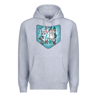 Heather Grey Christmas Pocket Premium Hoodie - CowhideDigitalArt