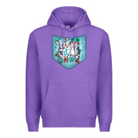 Purple Christmas Pocket Premium Hoodie - CowhideDigitalArt