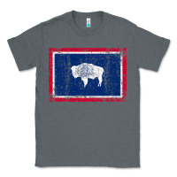 Charcoal Heather State of Wyoming Flag Fun Vintage Retro Fall Hiking Classic Tee - longCreatives