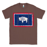 Chestnut State of Wyoming Flag Fun Vintage Retro Fall Hiking Classic Tee - longCreatives