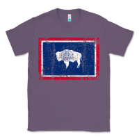 Lavender State of Wyoming Flag Fun Vintage Retro Fall Hiking Classic Tee - longCreatives