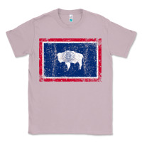 Lilac State of Wyoming Flag Fun Vintage Retro Fall Hiking Classic Tee - longCreatives