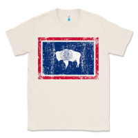 Natural State of Wyoming Flag Fun Vintage Retro Fall Hiking Classic Tee - longCreatives
