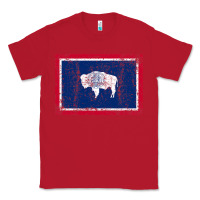 Red State of Wyoming Flag Fun Vintage Retro Fall Hiking Classic Tee - longCreatives