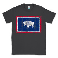 Smoke State of Wyoming Flag Fun Vintage Retro Fall Hiking Classic Tee - longCreatives