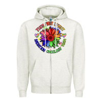 Oatmeal Heather oncology team sunflower Zipper Hoodie - BarkalooDesign