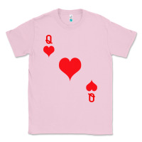 Bubblegum Pink Queen Of Hearts  Playing Card   Halloween Costume Classic Tee - longCreatives