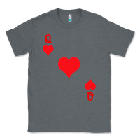 Charcoal Heather Queen Of Hearts  Playing Card   Halloween Costume Classic Tee - longCreatives
