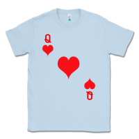 Dusty Blue Queen Of Hearts  Playing Card   Halloween Costume Classic Tee - longCreatives