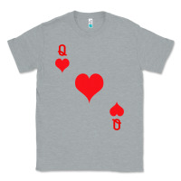 Heather Grey Queen Of Hearts  Playing Card   Halloween Costume Classic Tee - longCreatives