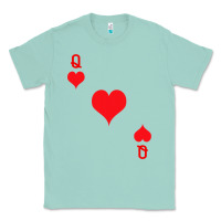 Seafoam Queen Of Hearts  Playing Card   Halloween Costume Classic Tee - longCreatives