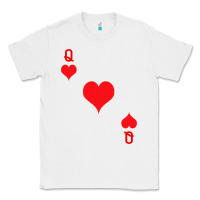 White Queen Of Hearts  Playing Card   Halloween Costume Classic Tee - longCreatives