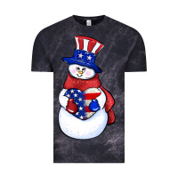Cloud Black Patriotic snowman 4th of july Vintage Tee - HowdyJamesFarm