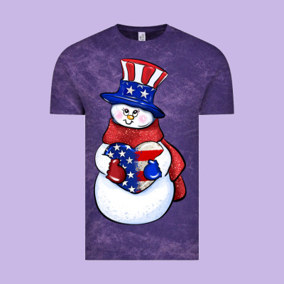 Patriotic Snowman 4th Of July Vintage Tee Designed By Howdyjamesfarm