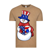 Vintage Coffee Patriotic snowman 4th of july Vintage Tee - HowdyJamesFarm