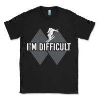 Black I'm Difficult Double Black Diamond Skiing Classic Tee - longCreatives