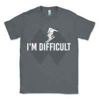 Charcoal Heather I'm Difficult Double Black Diamond Skiing Classic Tee - longCreatives