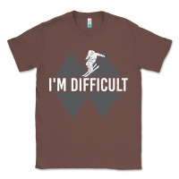 Chestnut I'm Difficult Double Black Diamond Skiing Classic Tee - longCreatives