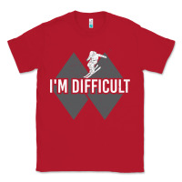 Red I'm Difficult Double Black Diamond Skiing Classic Tee - longCreatives