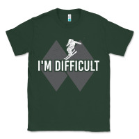 Sports Green I'm Difficult Double Black Diamond Skiing Classic Tee - longCreatives