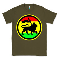 Army Green Rasta Lion Classic Tee - longCreatives